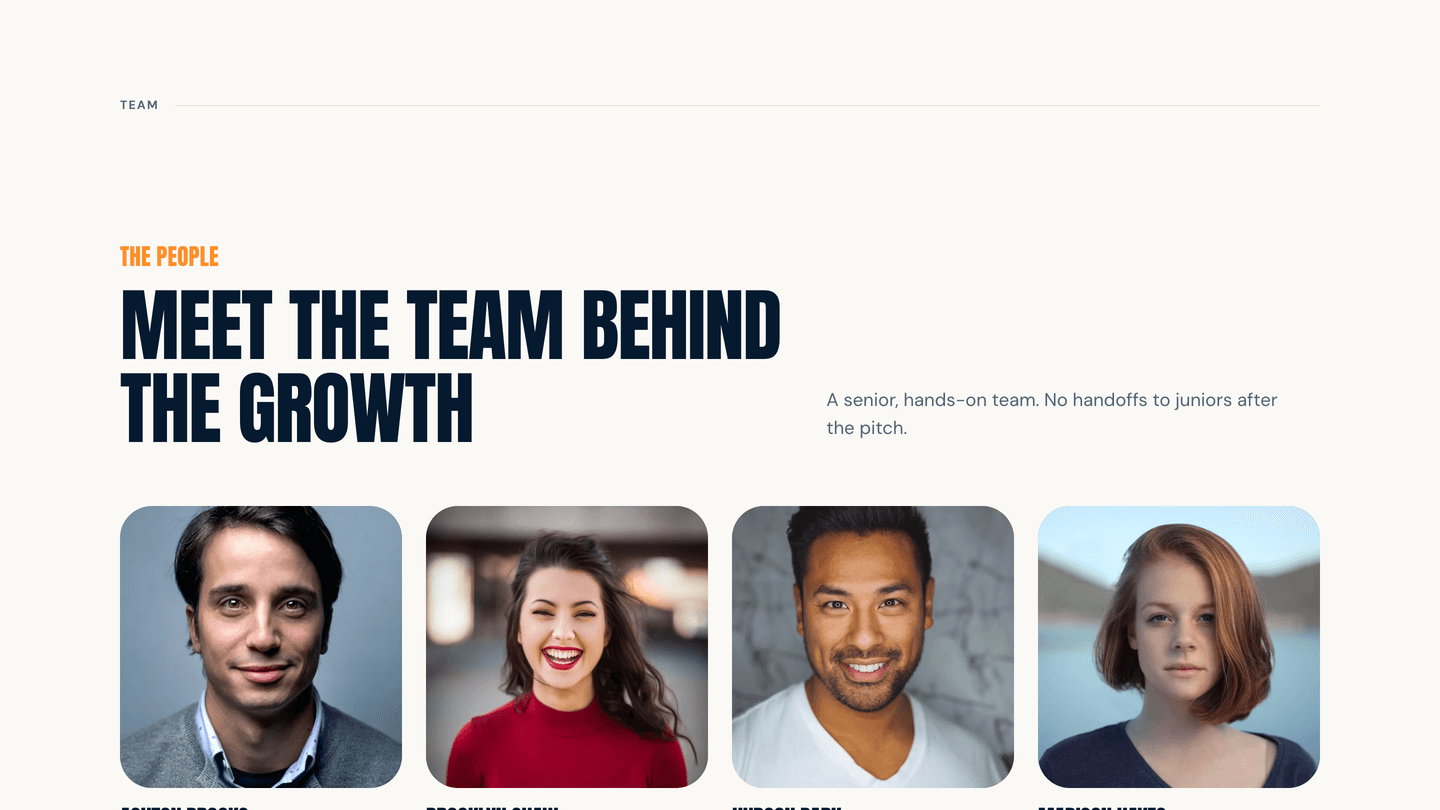 Boost - Team grid with real portraits