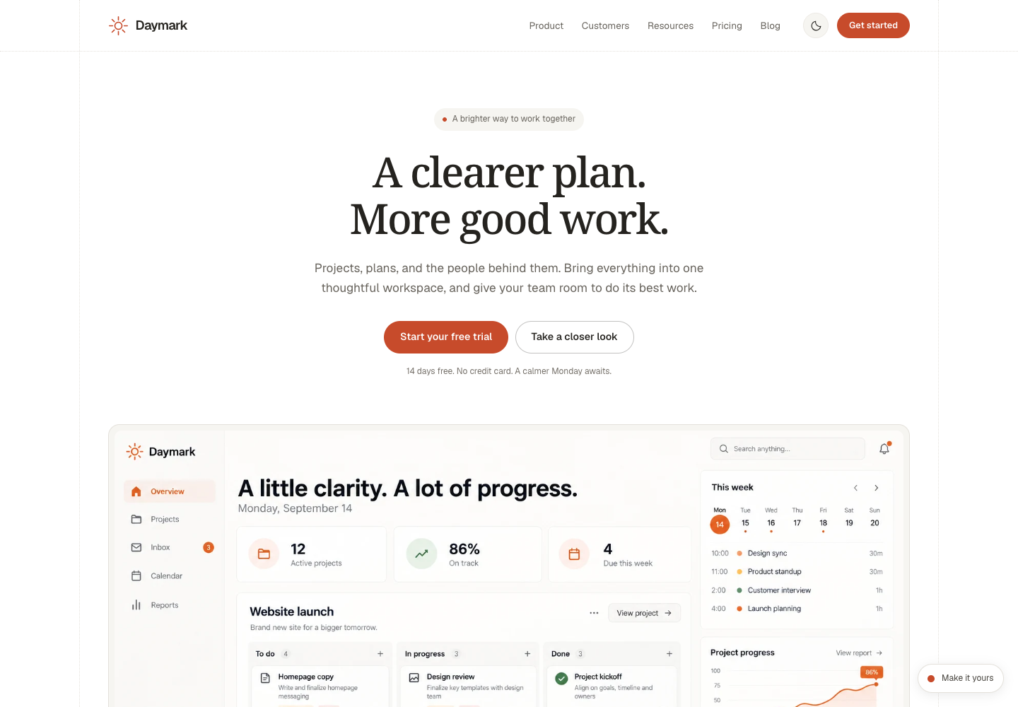 Daymark theme preview