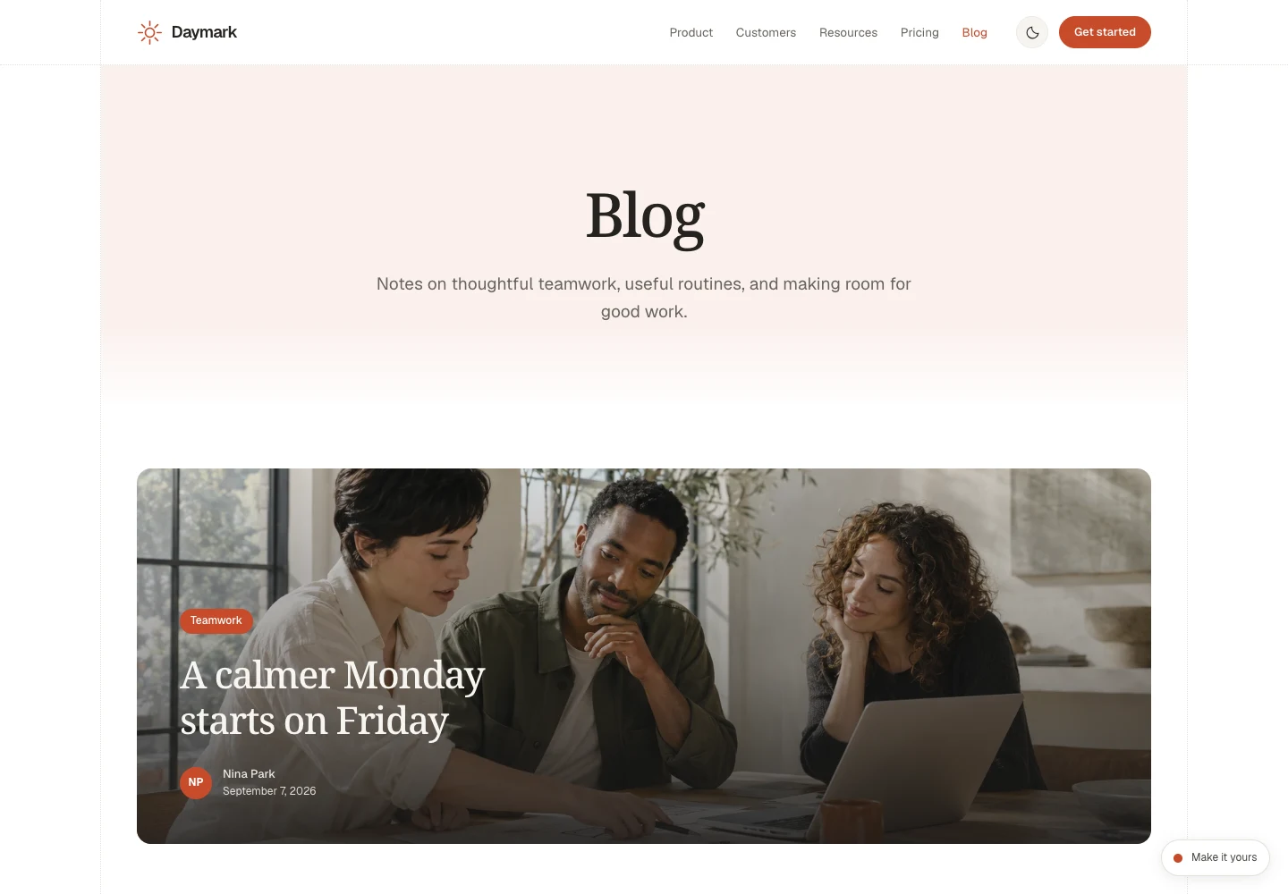 Daymark - Paginated blog