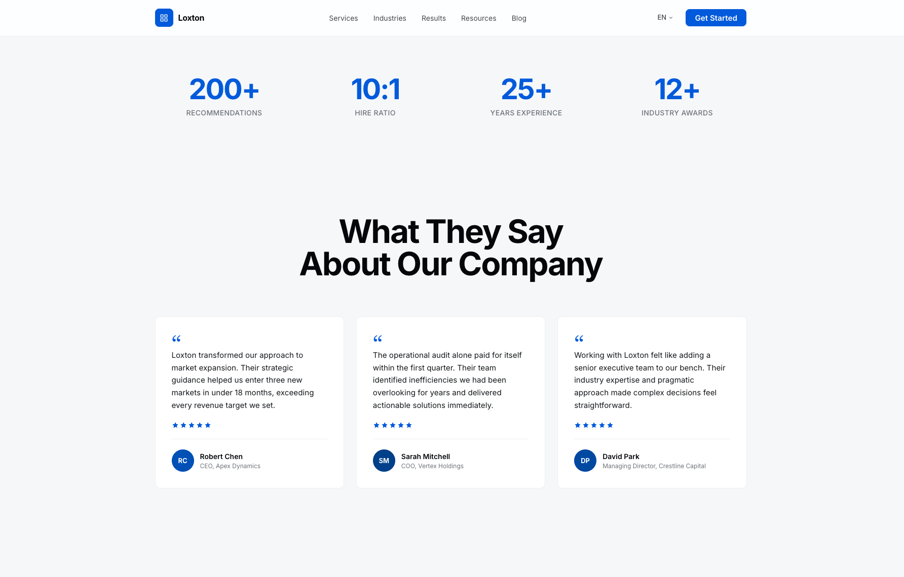 Enterprise - Stats & client testimonials