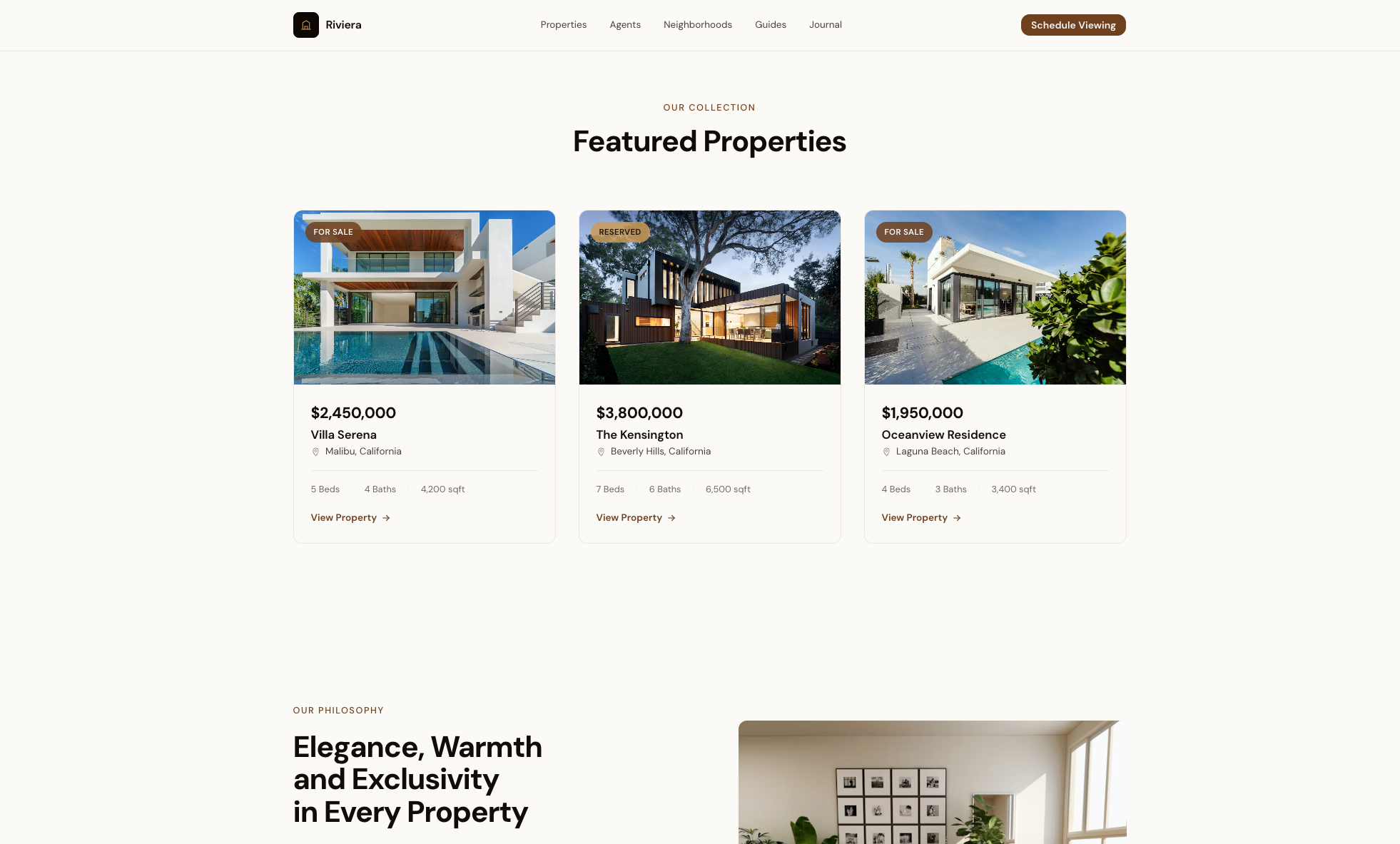 Estate - Mid-page sections
