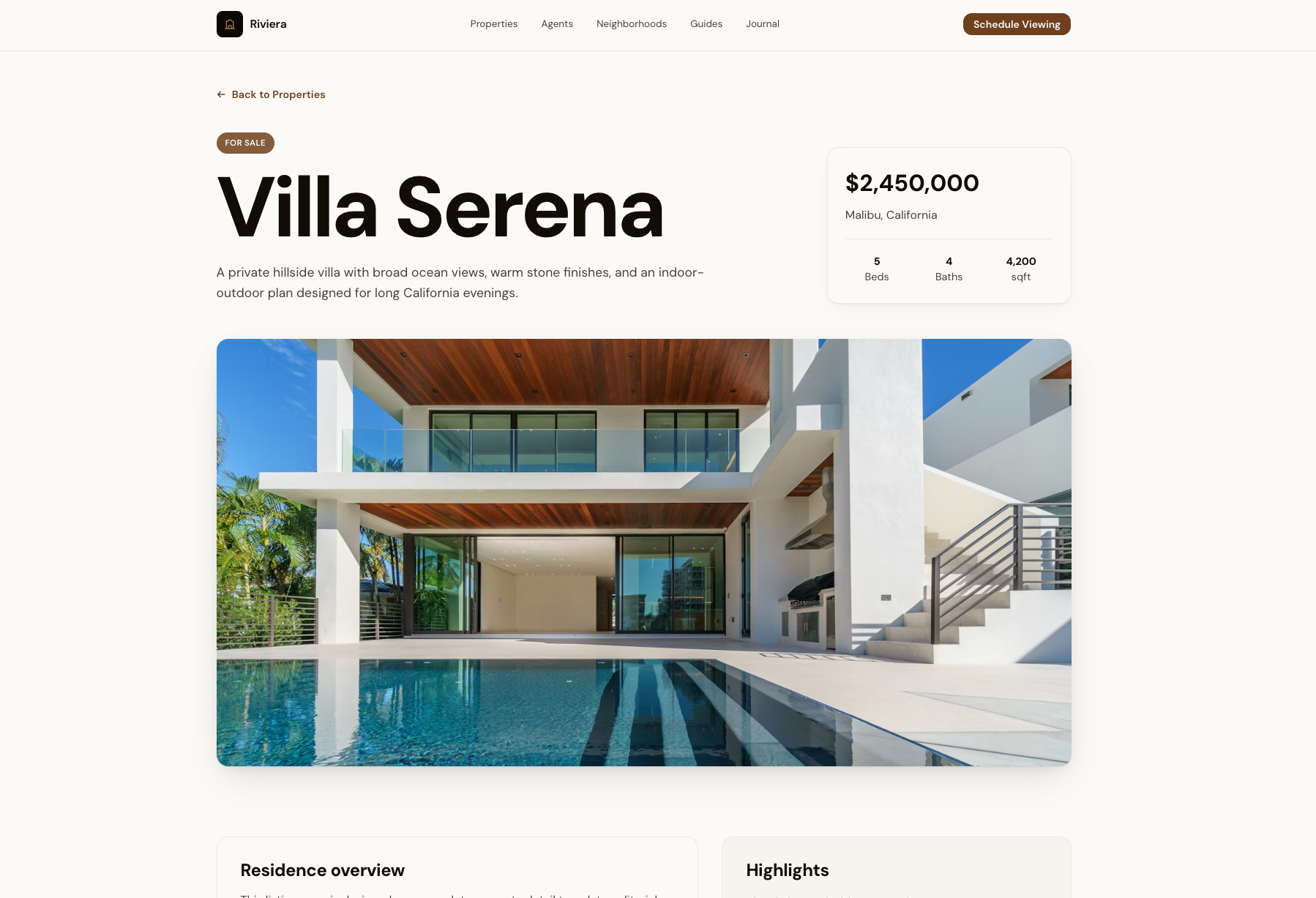 Estate - Property detail page
