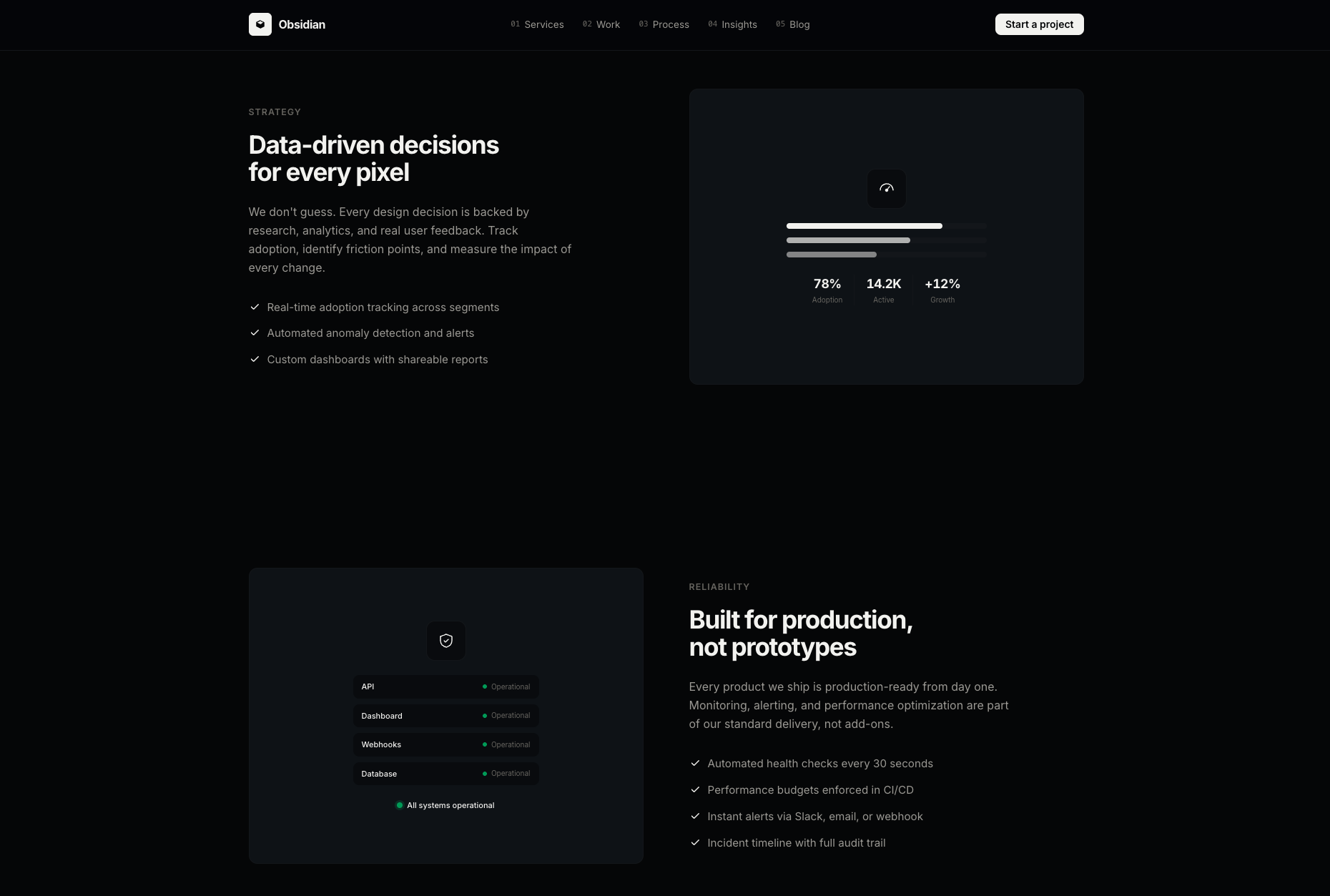 Obsidian - Mid-page sections