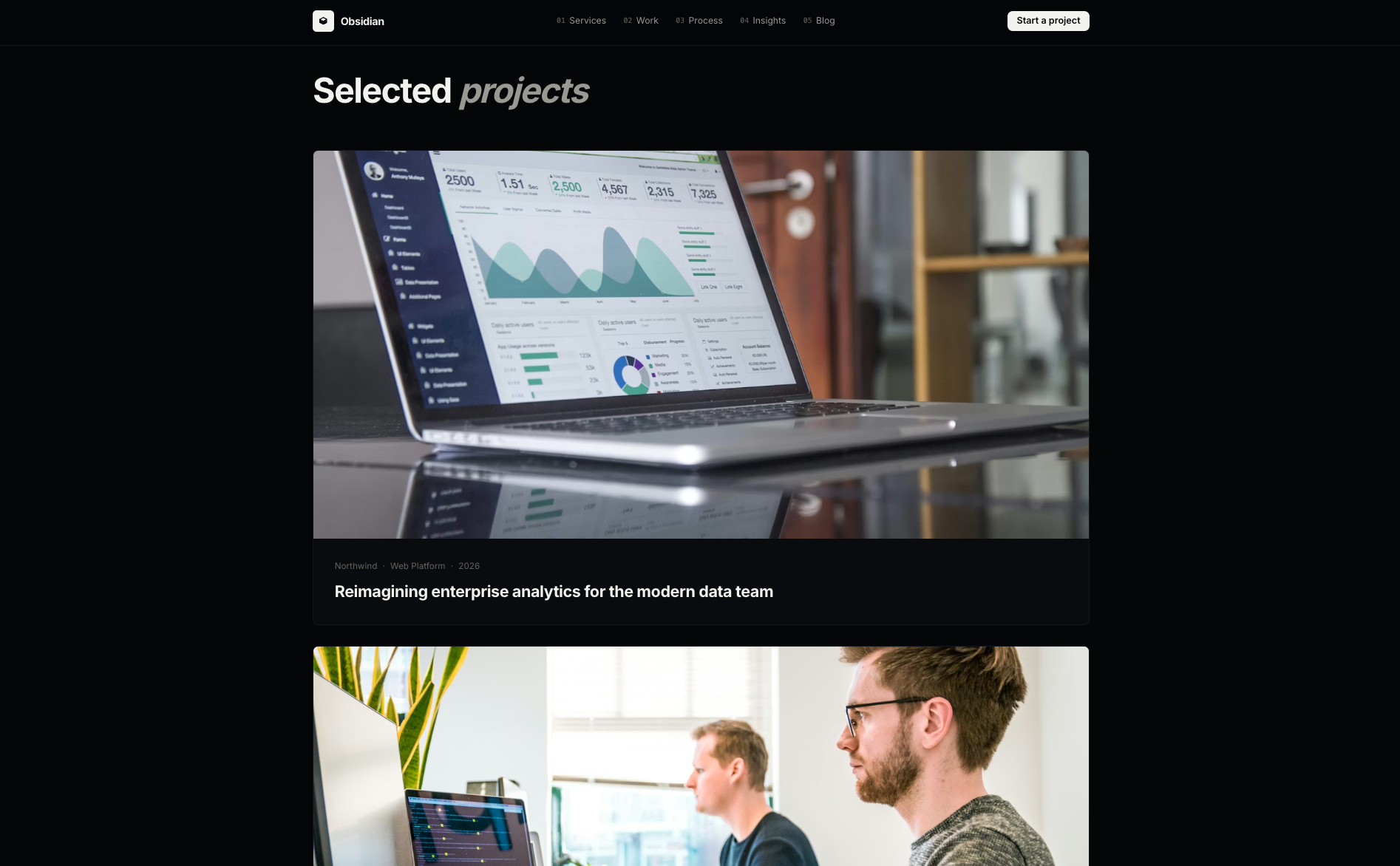 Obsidian - Work case studies