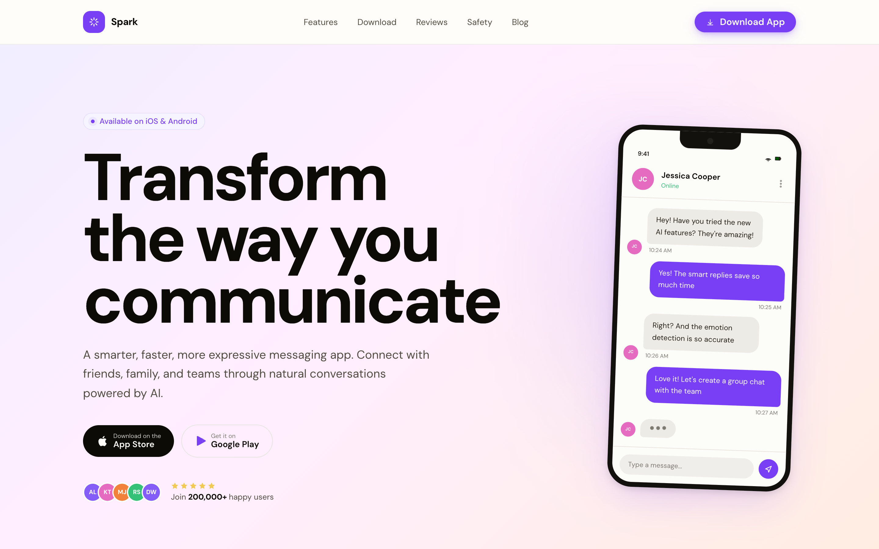 Spark - Homepage hero