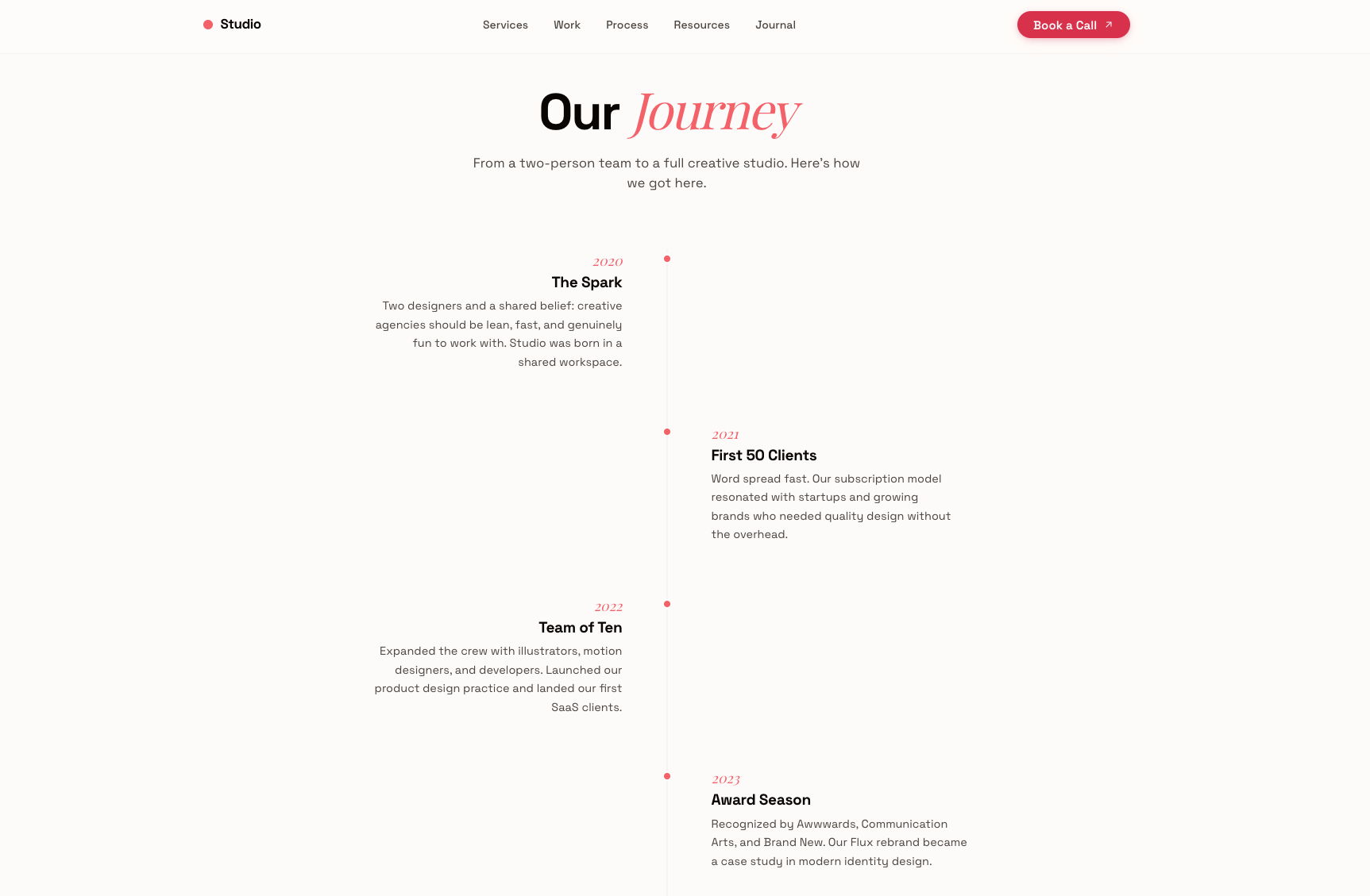 Studio - Mid-page sections