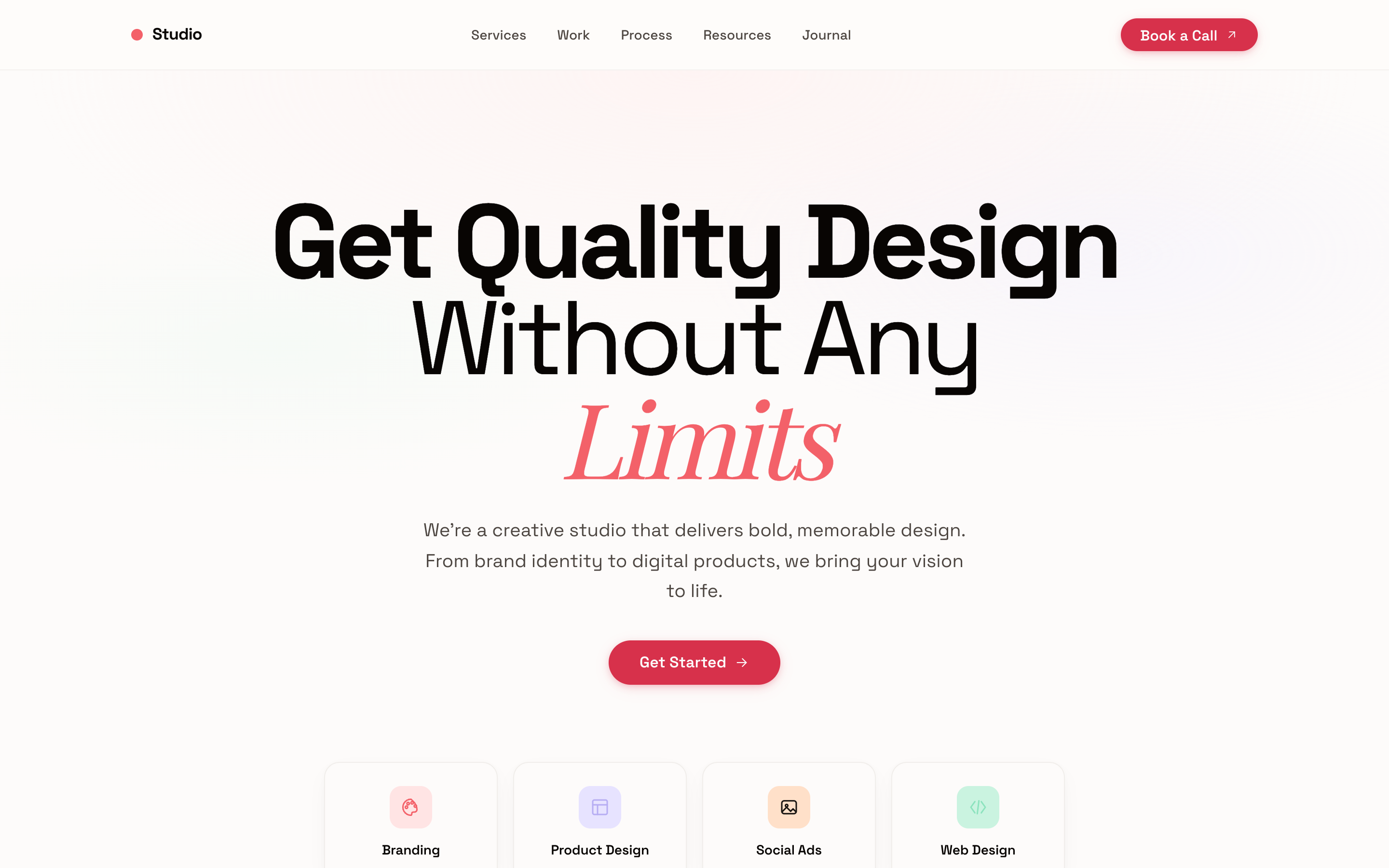 Studio - Homepage hero